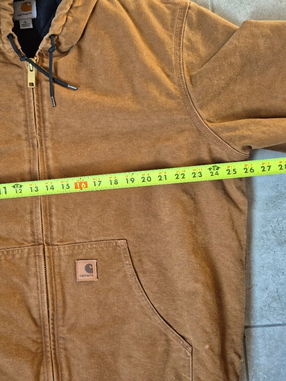 Men's Carhartt J130 Sandstone Cotton Duck Active Jacket Large Tall - Picture 8 of 14